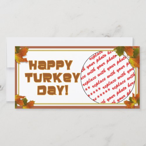 Happy Turkey Day Text Design Holiday Card