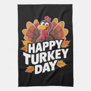 Happy Turkey Day Thanksgiving Day Holiday Gift Kitchen Towel