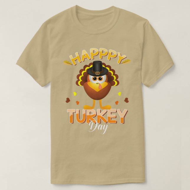 Happy Turkey Day  Thanksgiving Day  Holiday  T-Shirt (Design Front)