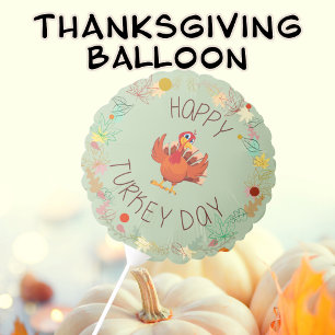 Happy Turkey Day Thanksgiving Turkey  Balloon