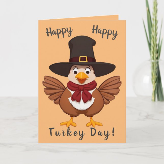 Happy Turkey Day (Version 1) Holiday Card (Front)