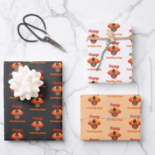 Happy Turkey Day Wrapping Paper Sheets