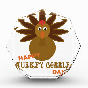 Happy Turkey Gobble Day Thanksgiving Acrylic Award