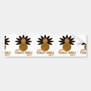 Happy Turkey Gobble Day Thanksgiving Bumper Sticker