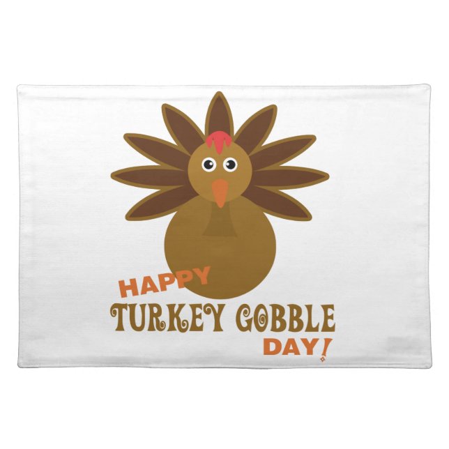Happy Turkey Gobble Day Thanksgiving Placemat (Front)