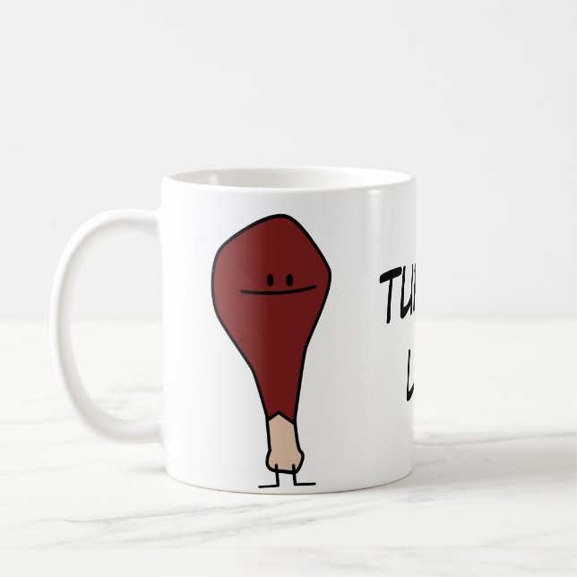 Happy Turkey Leg Drumstick protein bird Coffee Mug (Left)