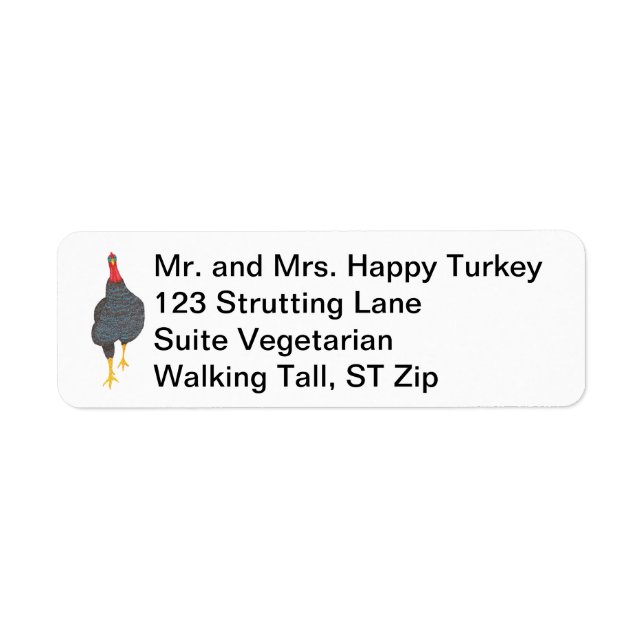 Happy Turkey Pointillism Painting Address Label (Front)