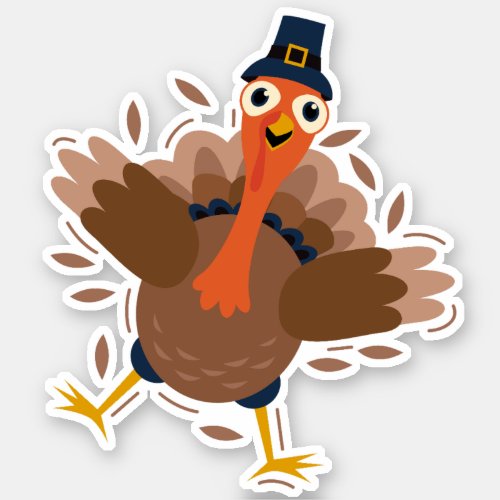 Happy Turkey Sticker