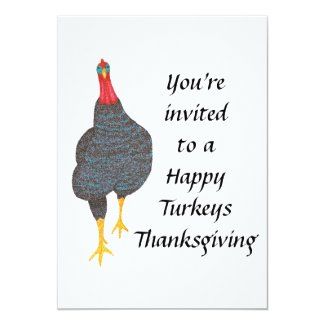 Happy Turkeys Vegetarian Vegan Thanksgiving Invite