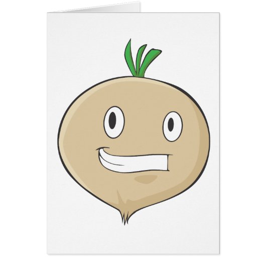 Happy Turnip Vegetable Smiling Cards (Front)