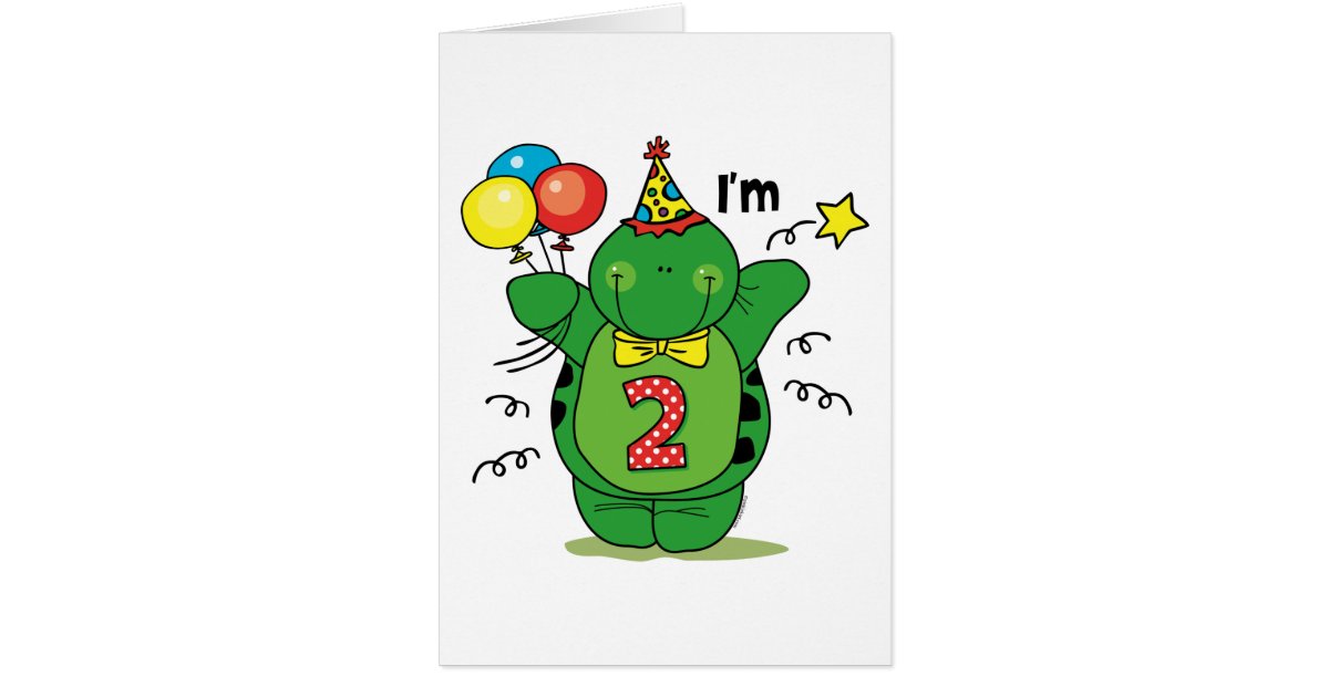 Happy Turtle 2nd Birthday Card | Zazzle