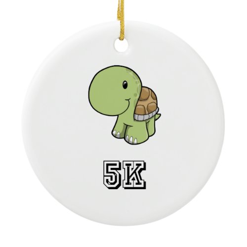 Happy Turtle 5K Ceramic Ornament