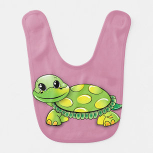 Happy turtle baby bib