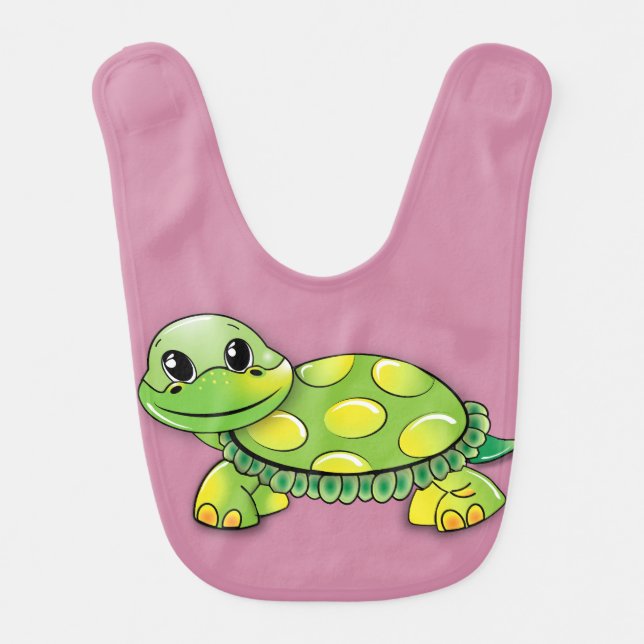 Happy turtle baby bib (Front)