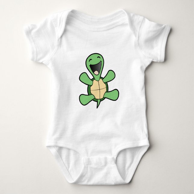 Happy Turtle Baby Bodysuit (Front)