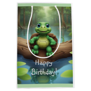 Happy Turtle Birthday Medium Gift Bag