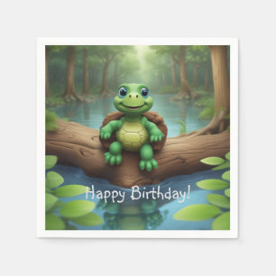 Happy Turtle Birthday Napkins