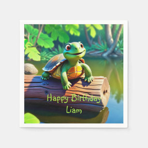 Happy Turtle Birthday Napkins