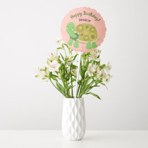Happy Turtle Birthday Party Custom Name Balloon