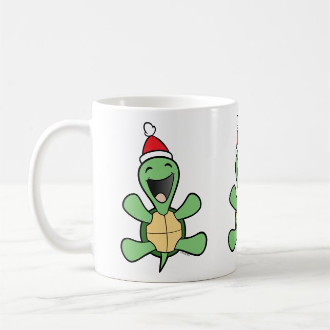 Happy Turtle Christmas Coffee Mug (Left)