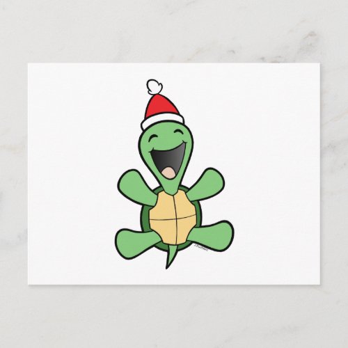 Happy Turtle Christmas Holiday Postcard