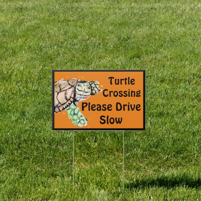 happy turtle crossing sign (Insitu)