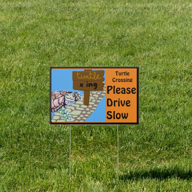 happy turtle crossing sign (Insitu)
