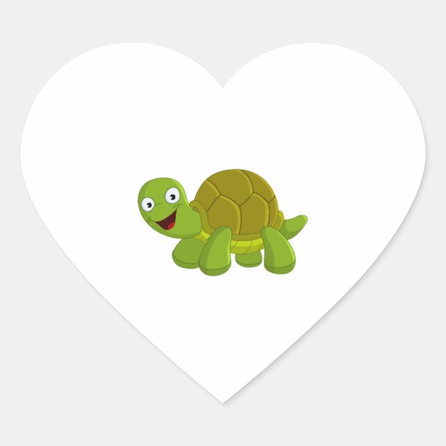 Happy Turtle Heart Sticker (Front)