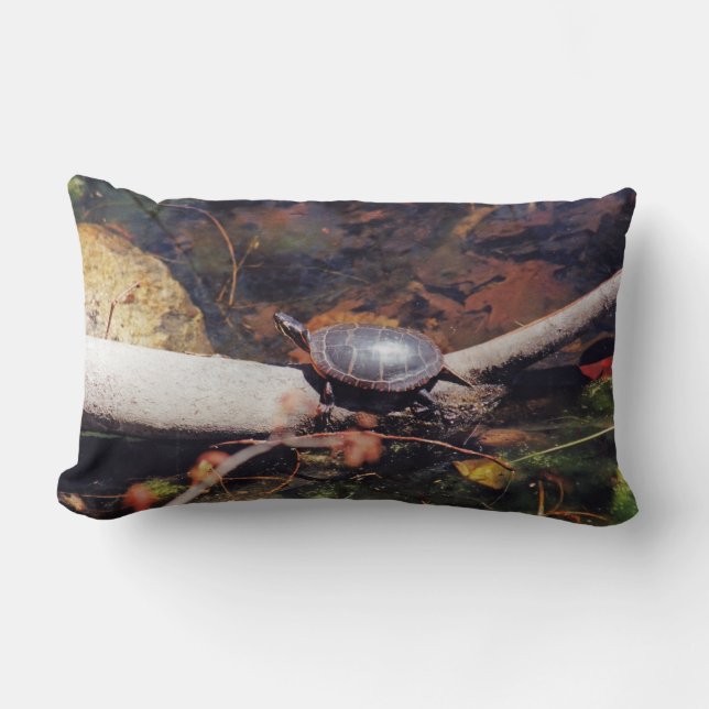 Happy Turtle Lumbar Pillow (Front)