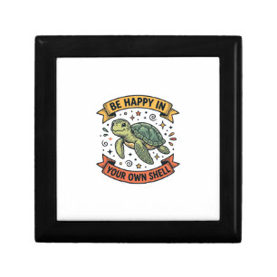 Happy Turtle Quote Vintage Engraving Design_1 Gift Box