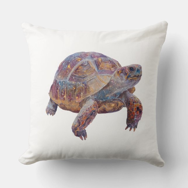 Happy Turtle Throw Pillow (Front)