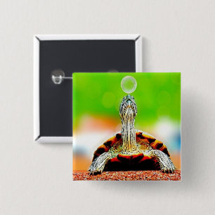 Happy turtle with bubble button