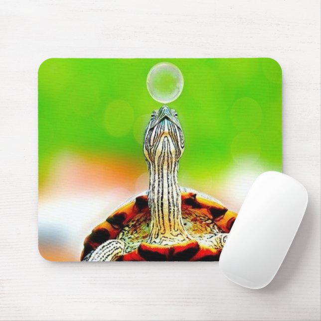 Happy turtle with bubble mouse pad (With Mouse)