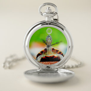 Happy turtle with bubble pocket watch