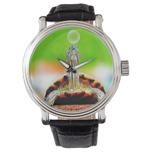 Happy turtle with bubble watch