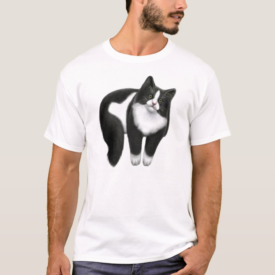 Tuxedo Cat T Shirt
 Happy Tuxedo Cat T Shirt