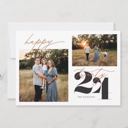 Happy twenty twenty four new year Boho Holiday Card