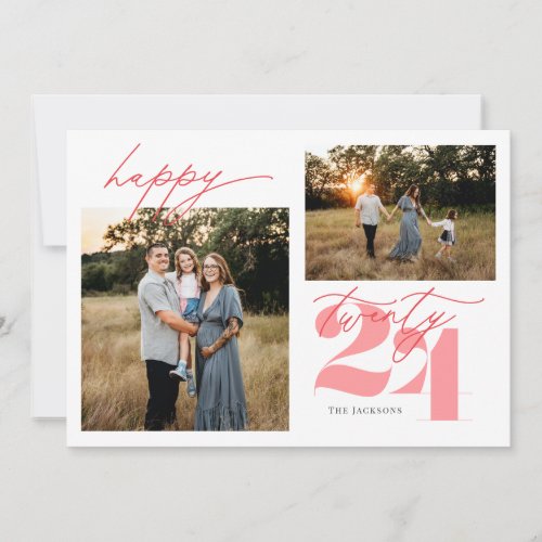 Happy twenty twenty four new year _ Red Holiday Card