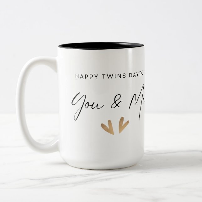 Happy Twins Day From One Twin To Another Two-Tone Coffee Mug (Left)