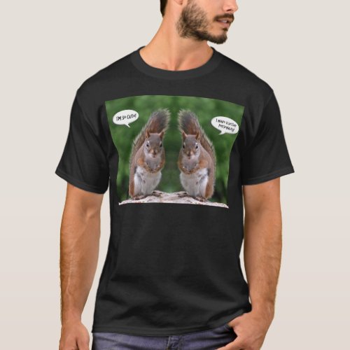 Happy Twins Day Red Squirrel Humor Cute and Pers T_Shirt