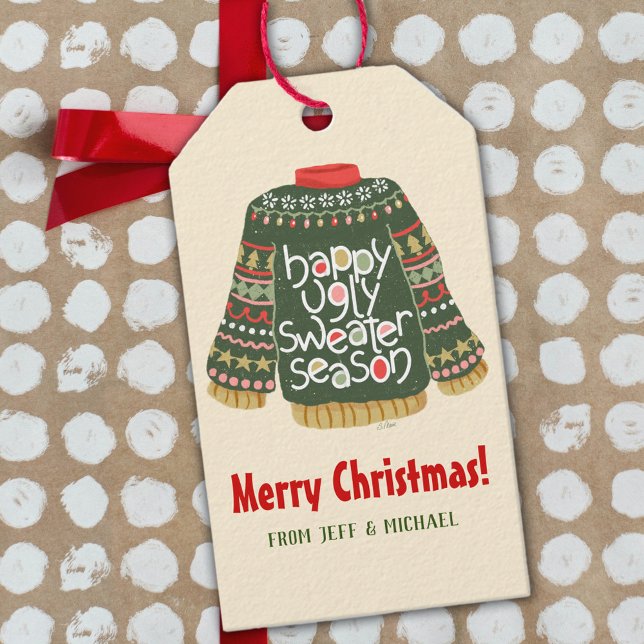 Happy Ugly Sweater Season Gift Tags (Funny and cute gift tags, for some holiday humore)