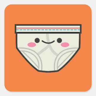 Happy Underpants Square Sticker