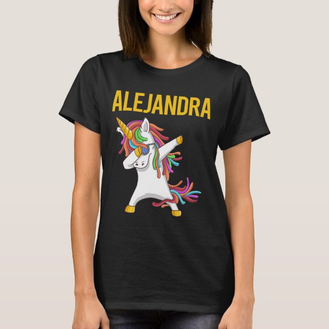 Happy Unicorn - Alejandra Name T-Shirt (Front)