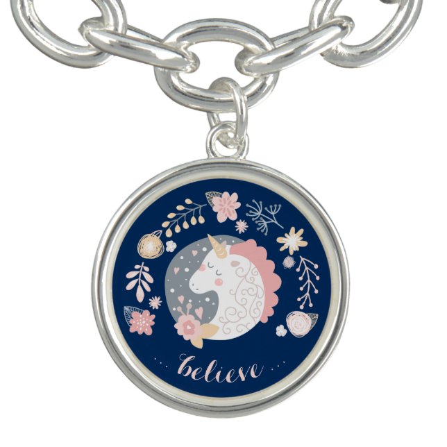 Happy Unicorn Cute Inspiring Believe Bracelet (Design)
