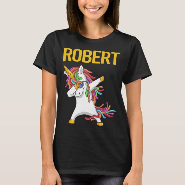 Happy Unicorn - Robert Name T-Shirt (Front)