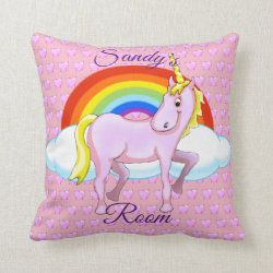 Happy Unicorn Square Pillow