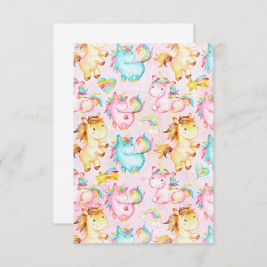 Happy Unicorns Pattern-Unicorn Love in Pink (Front/Back)