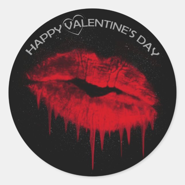 Happy V-Day Classic Round Sticker (Front)