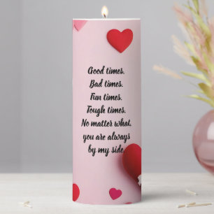 Happy V-Day Pillar Candle