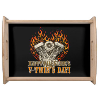Happy V-Twin’s Day, Anti Valentine, Chopper Lovers Serving Tray